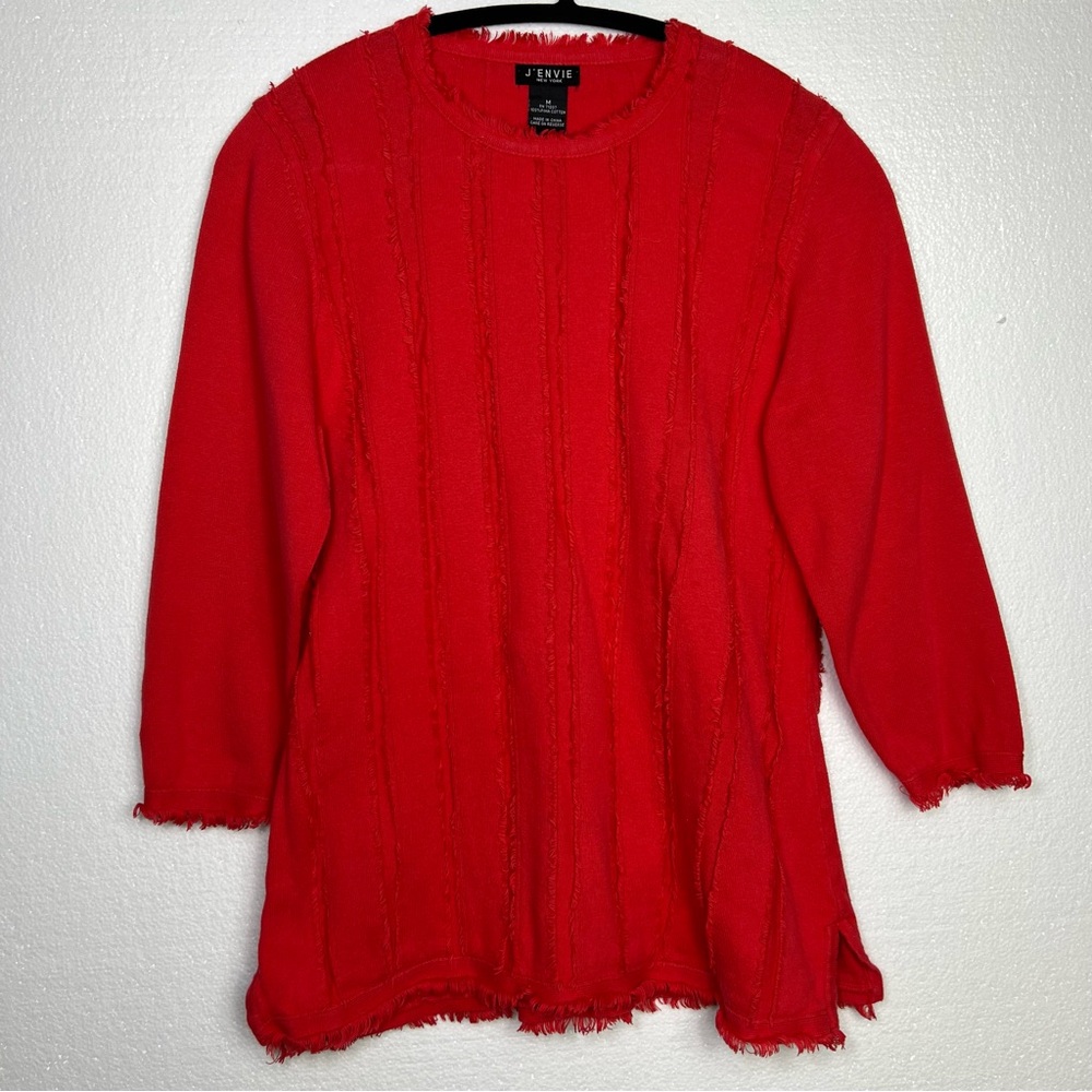 J’envie coral pima cotton sweater size M